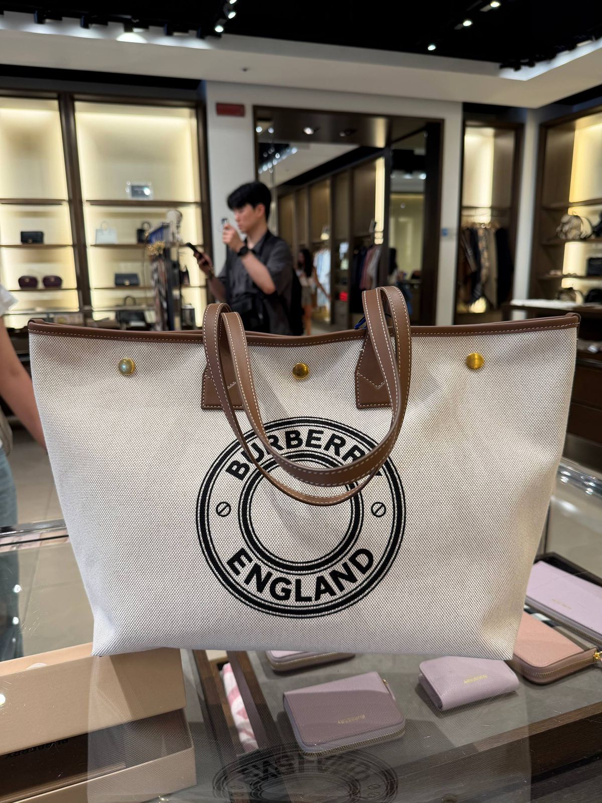 Canvas and Leather Tote Bag