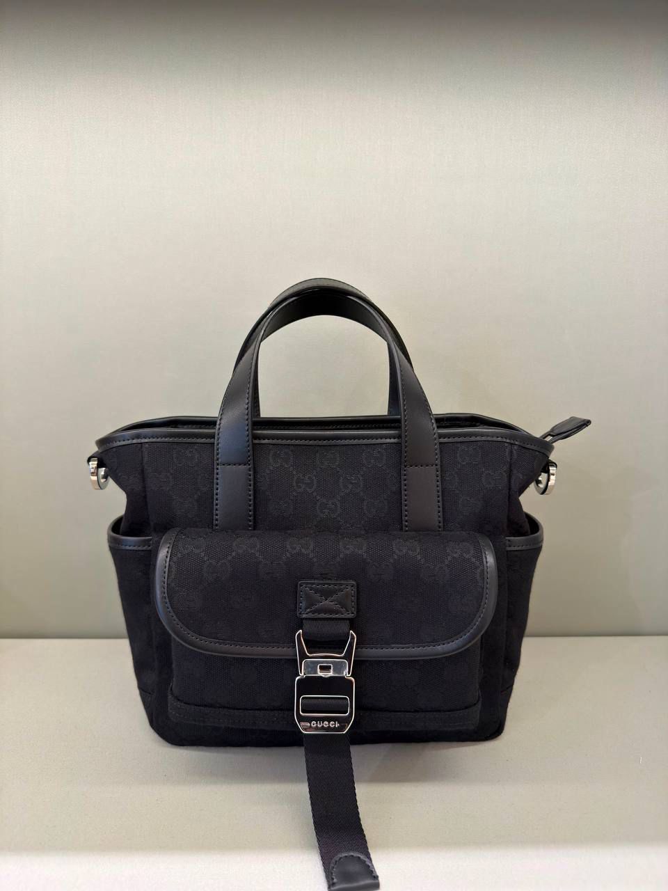 GG Canvas Small Tote Bag with Buckle