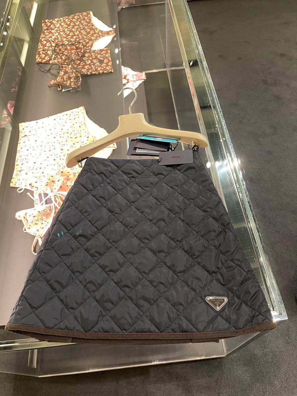 Quilted Re-Nylon Mini Skirt