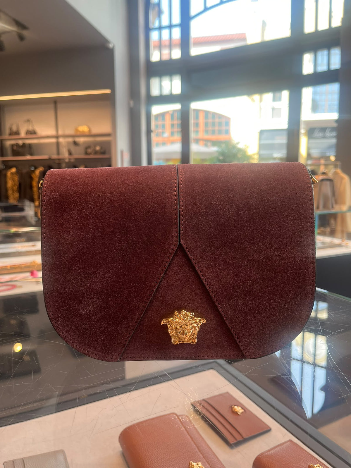 La Medusa Suede Shoulder Bag