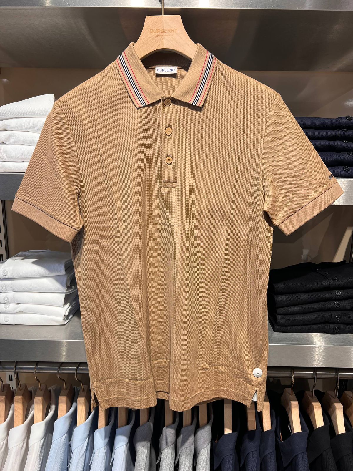 Icon Stripe Detail Cotton Piqué Polo Shirt