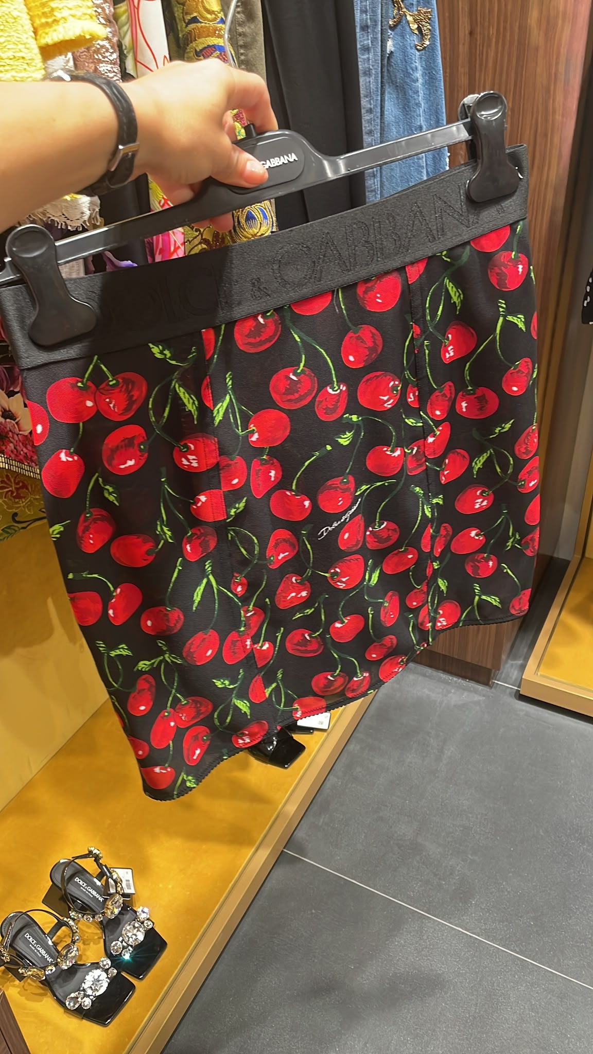 Cherry Print Mini Skirt