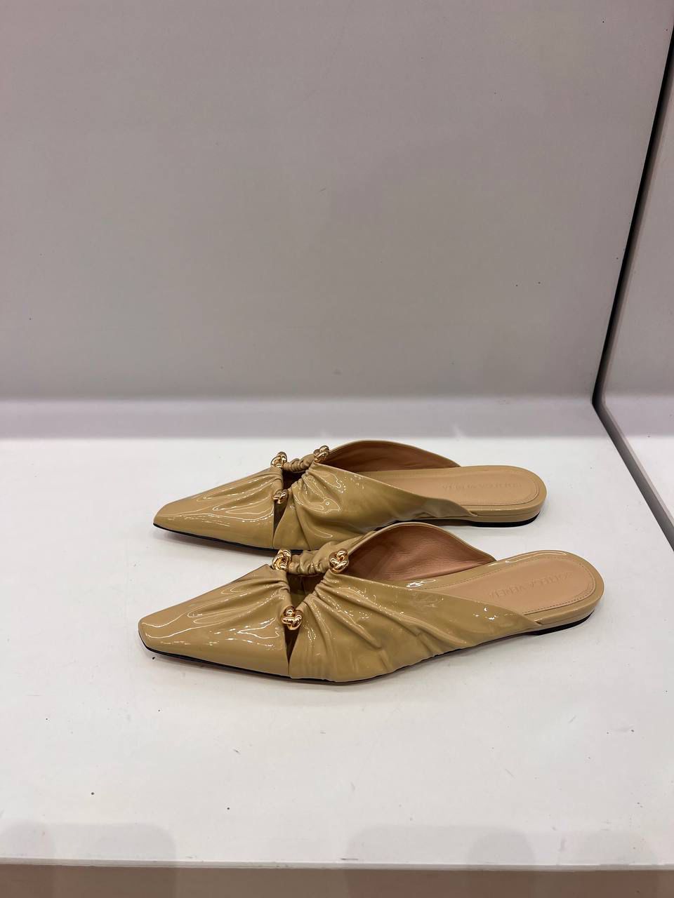 Almond Patent Leather Mules