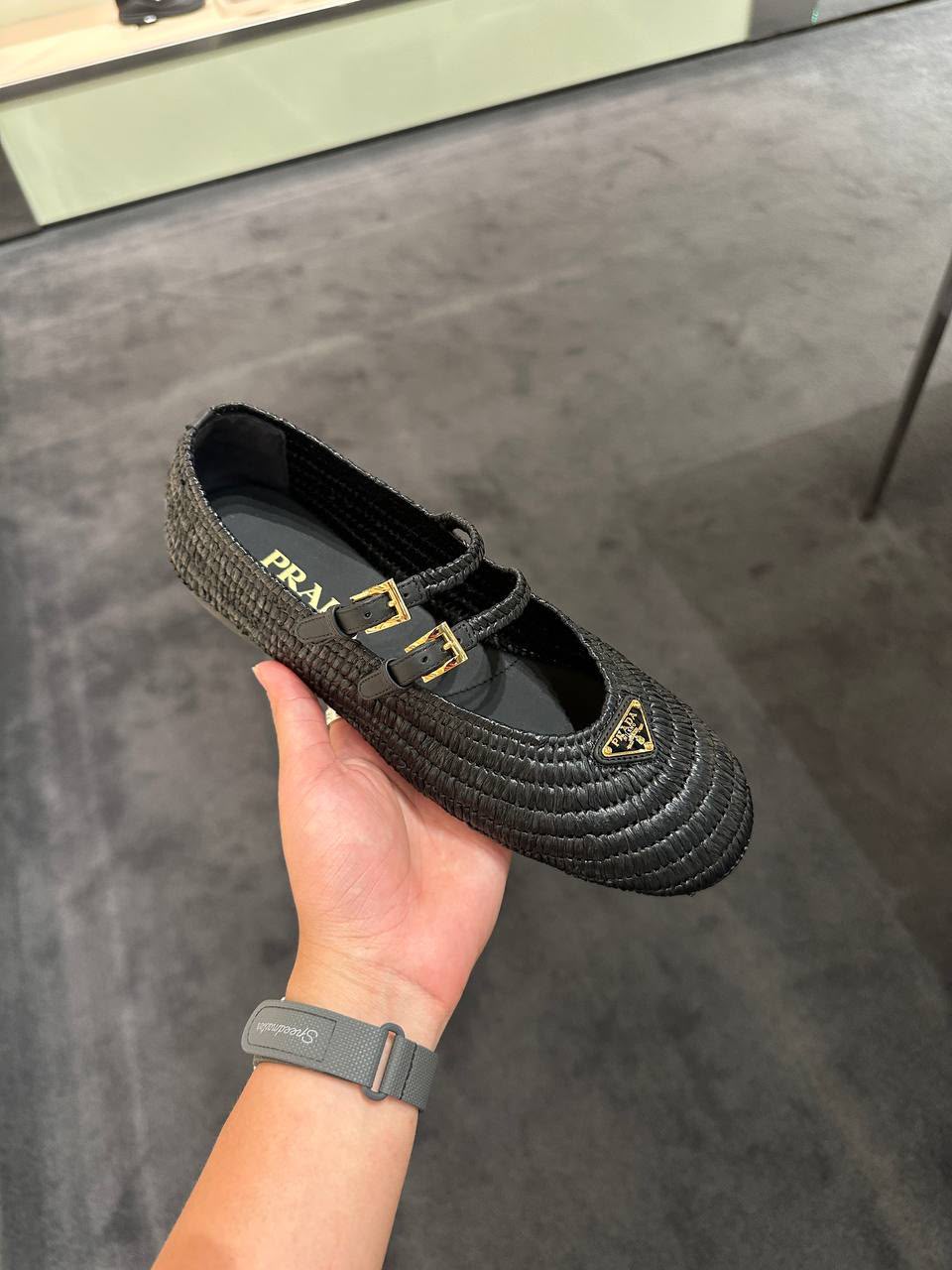 Woven fabric ballerinas