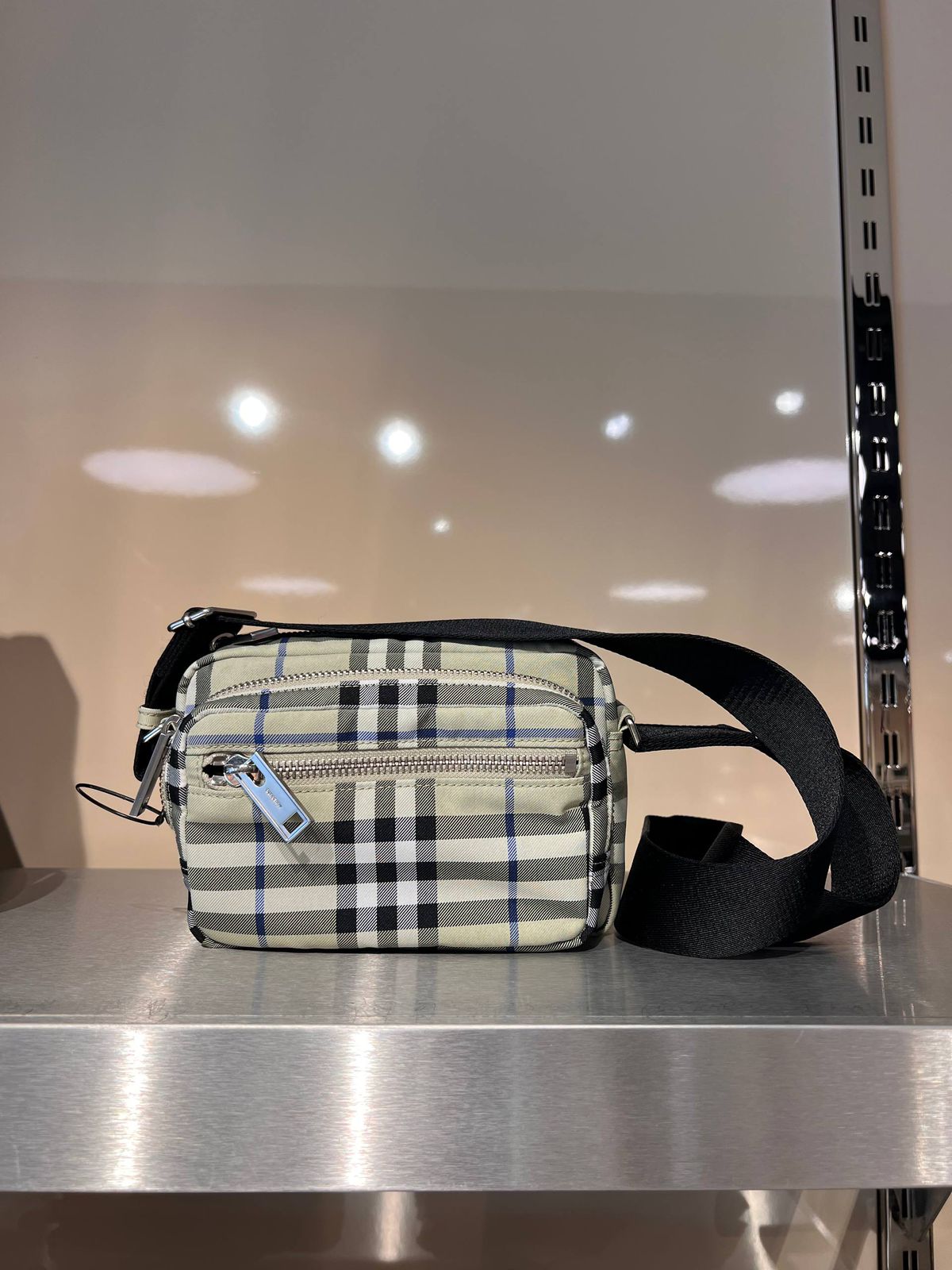 Check Nylon Crossbody Bag