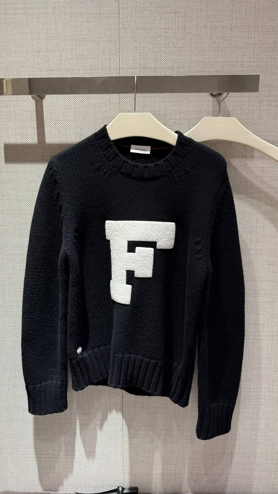 F-Logo Intarsia Wool Sweater