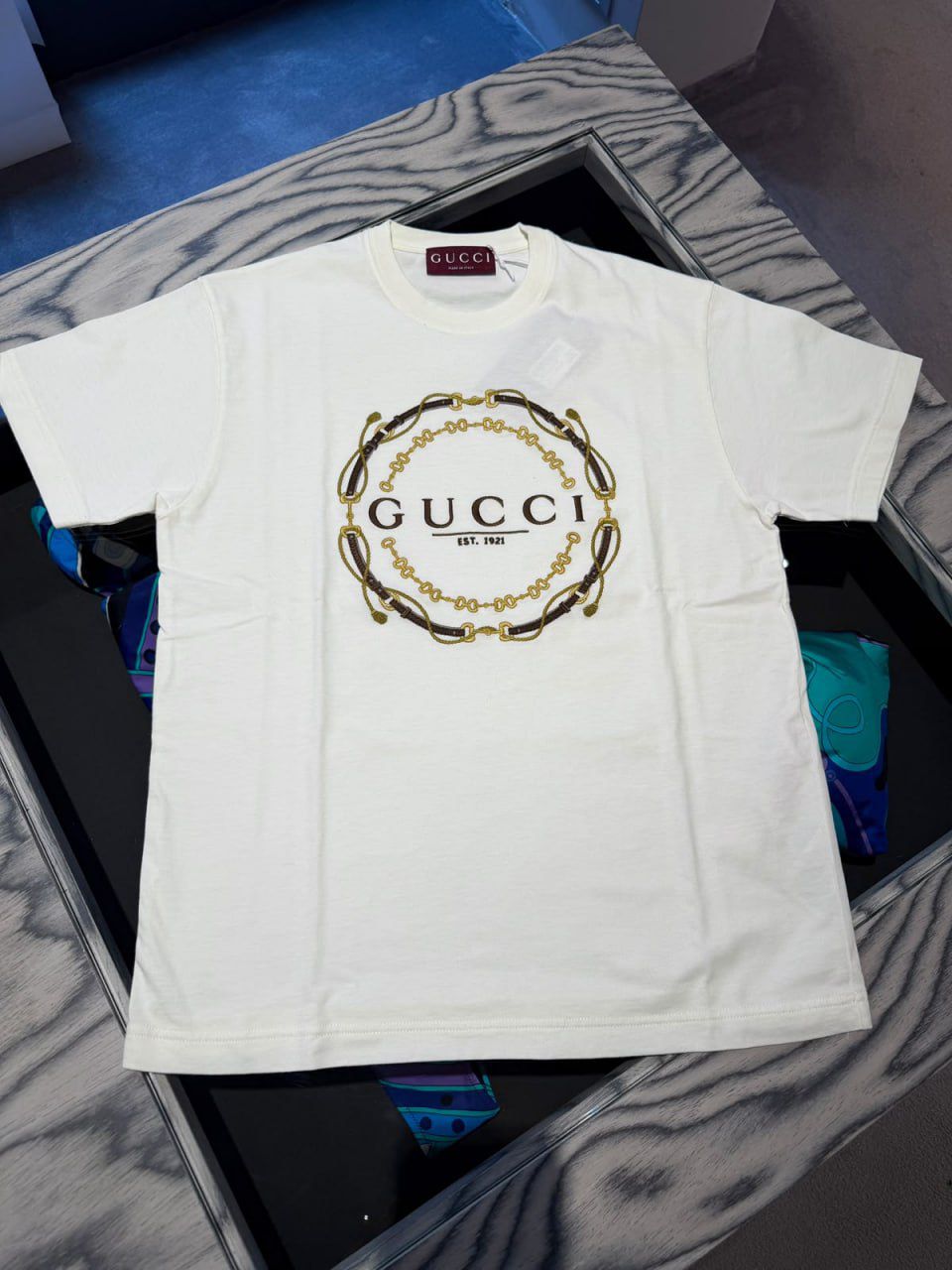 Horsebit Print Cotton T-Shirt