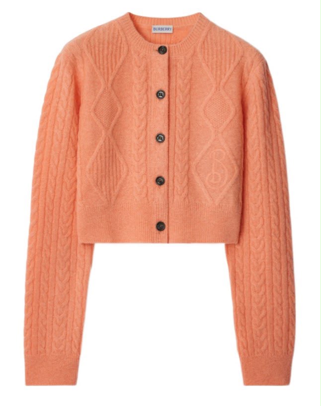 Wool Blend Cardigan with Crest Logo