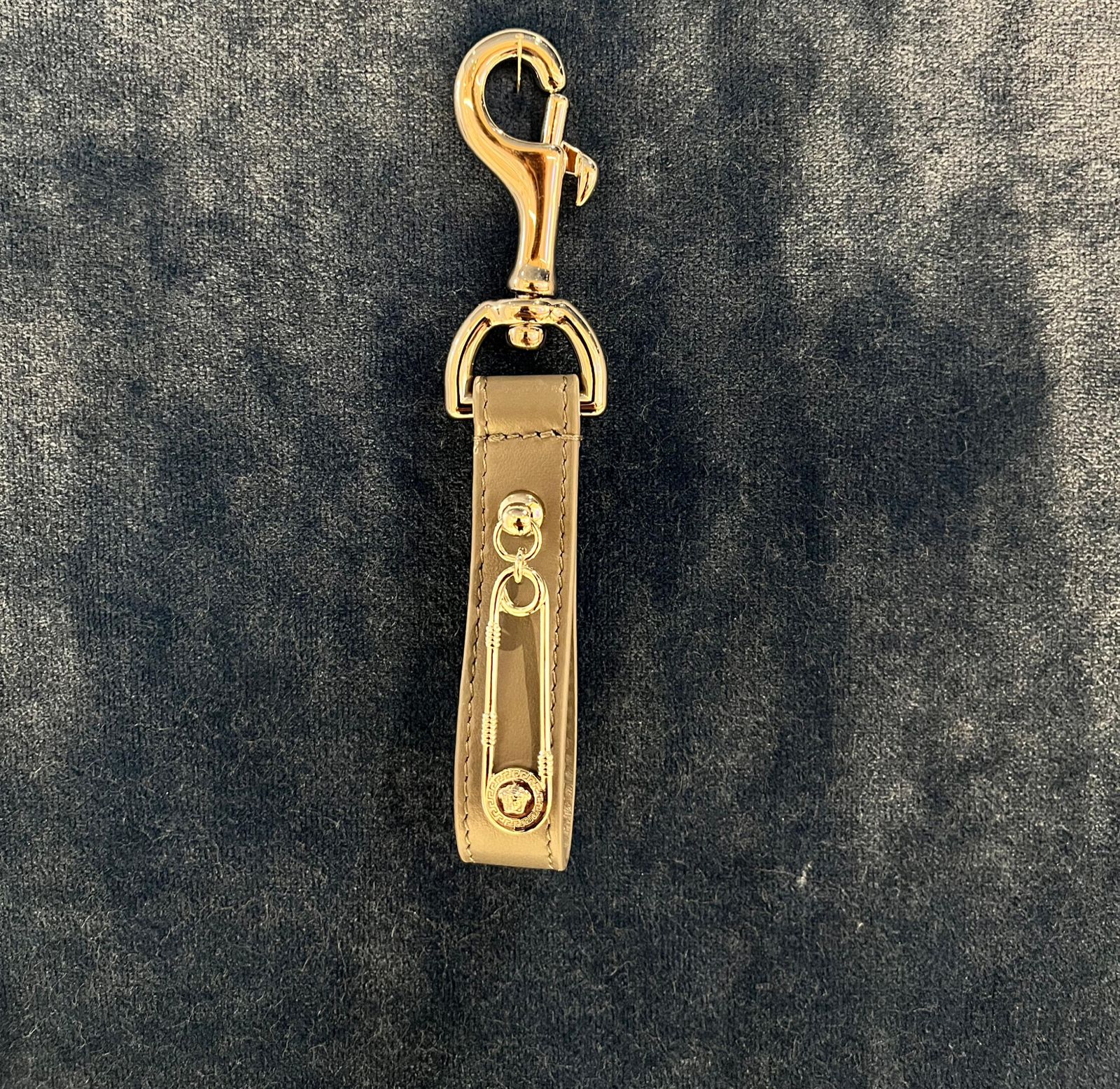 Safety Pin Leather Keyring