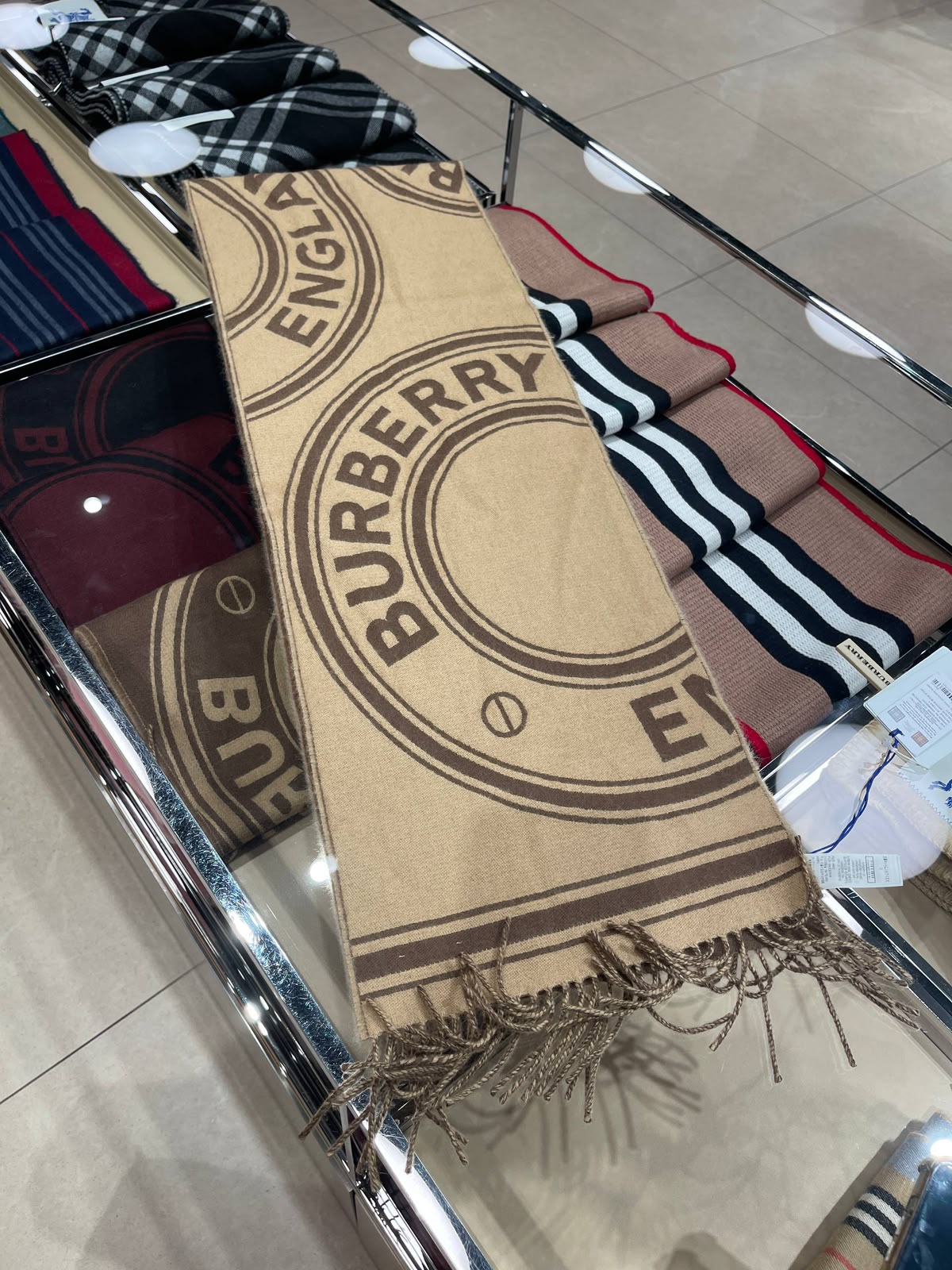 Logo Graphic Wool Jacquard Scarf