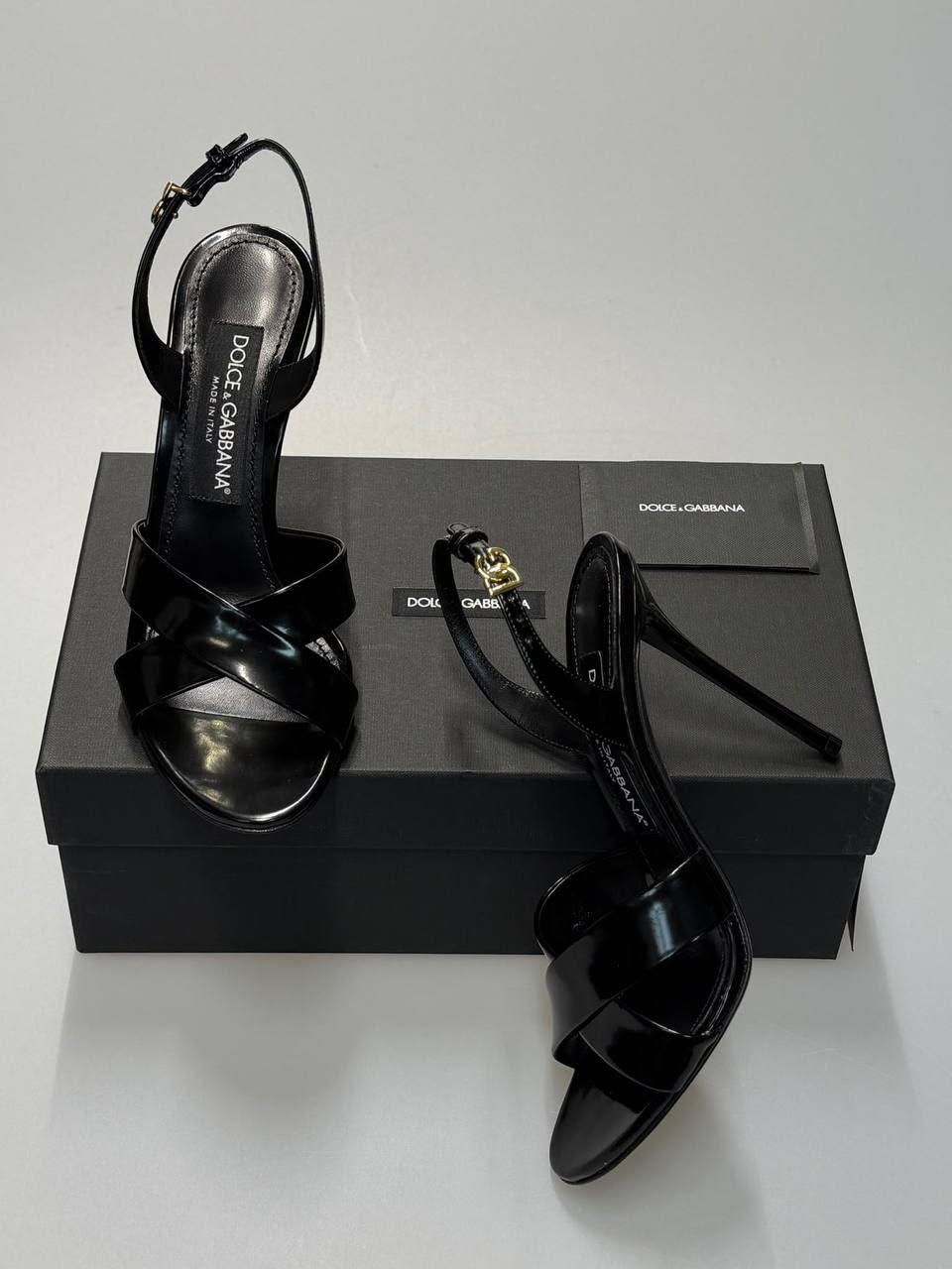 DG Logo Patent Leather Sandals