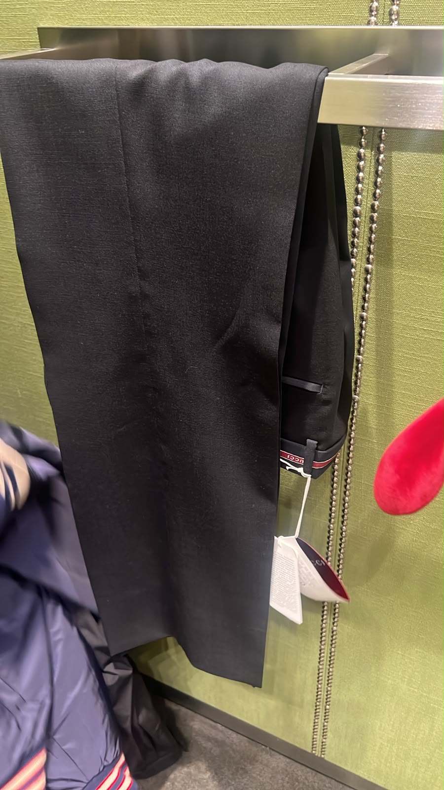 Web stripe wool trousers
