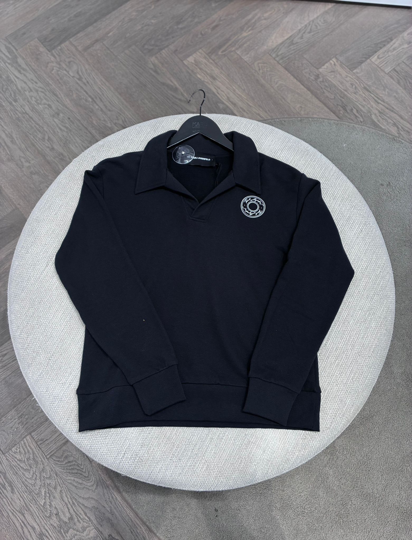 Karl Lagerfeld Logo-Embroidered Polo Sweatshirt