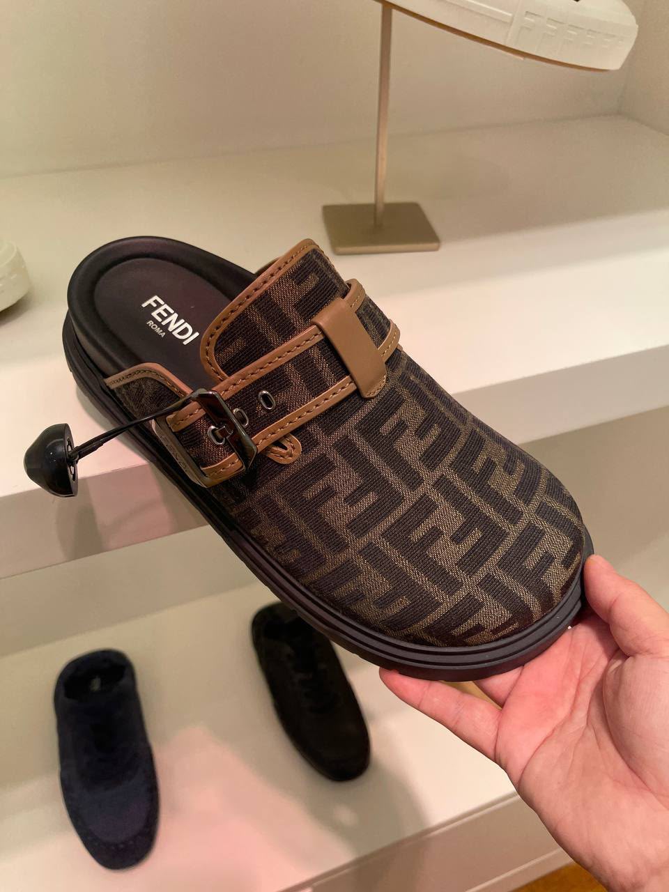 FF Logo Buckle Mules