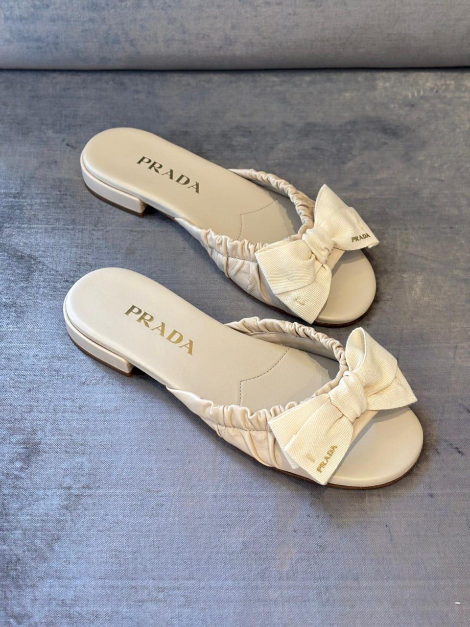 Nappa Leather Slides with Bow