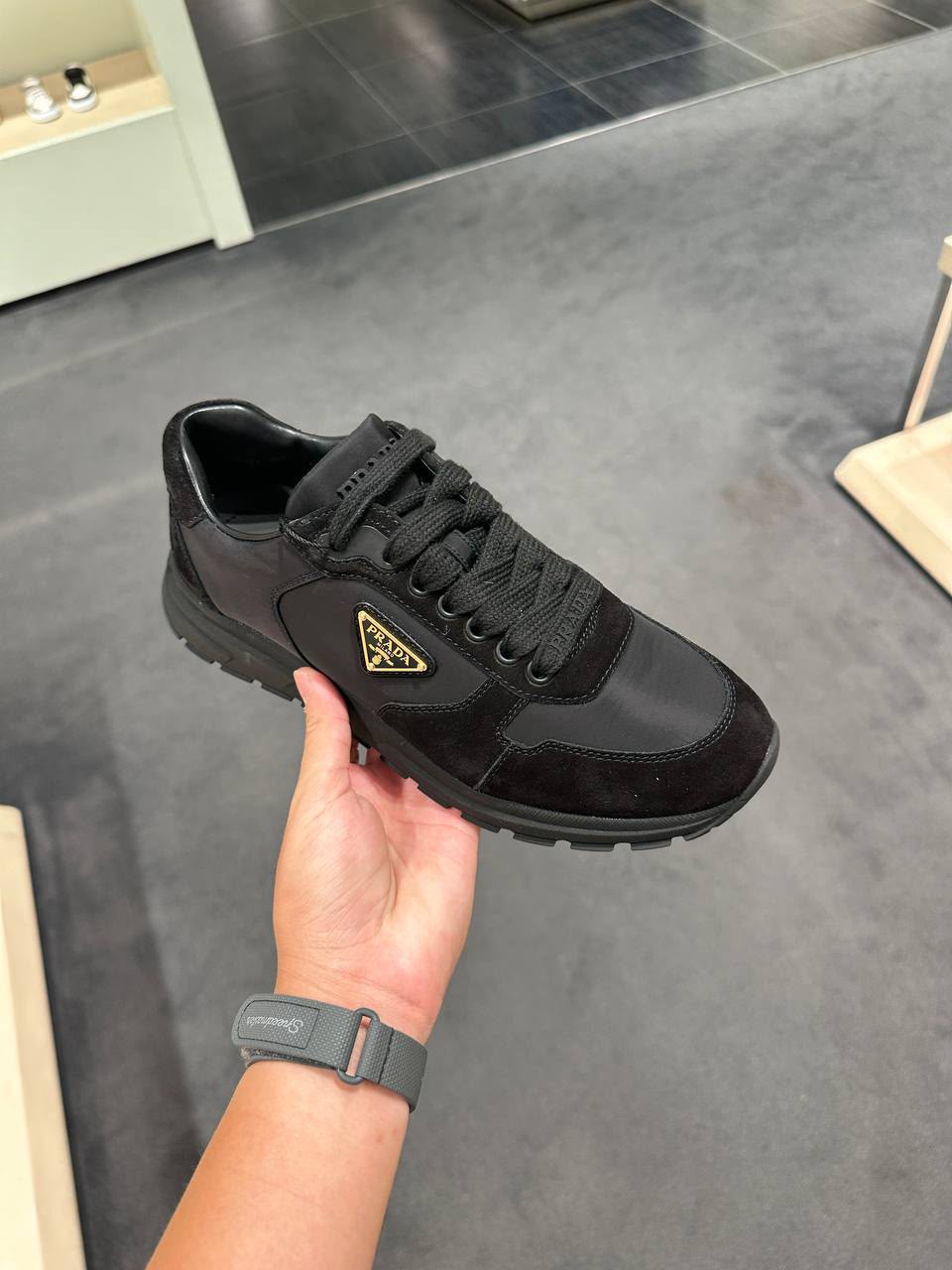 Downtown Leather and Re-Nylon Sneakers