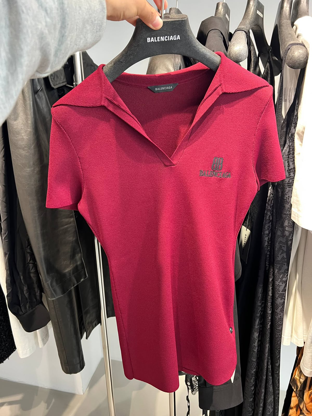 BB Logo Ribbed Polo Shirt