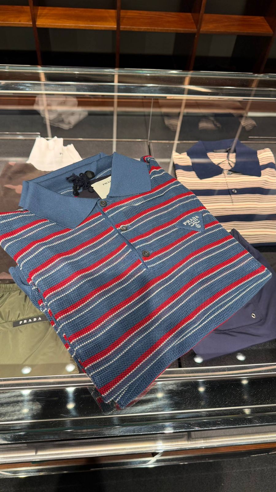 Striped Knit Polo Shirt
