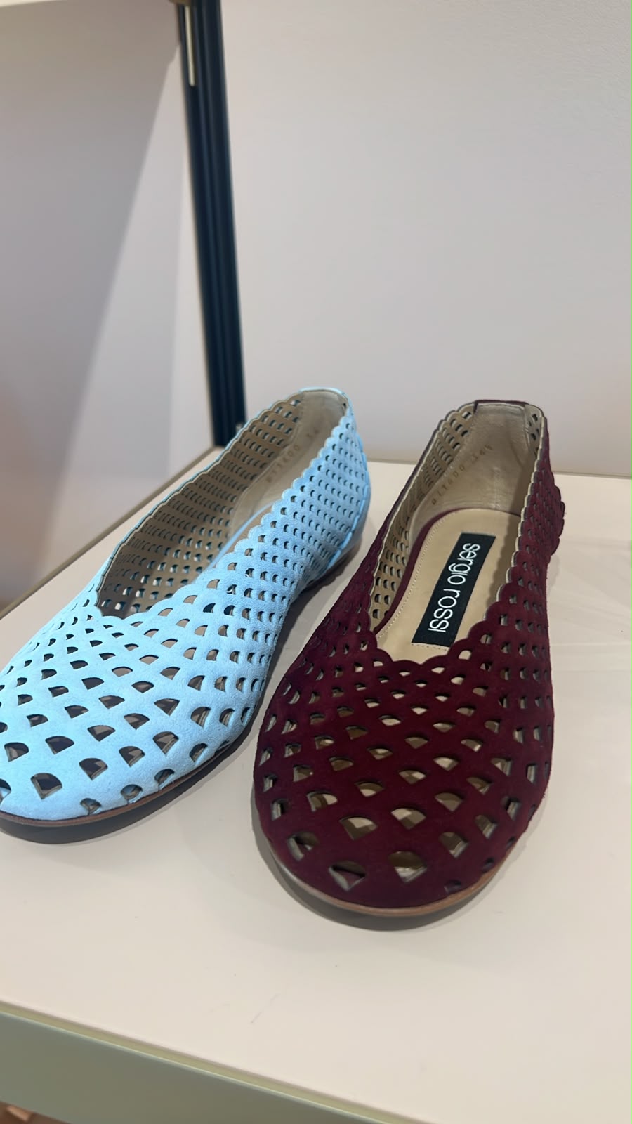 Laser-cut Suede Ballet Flats