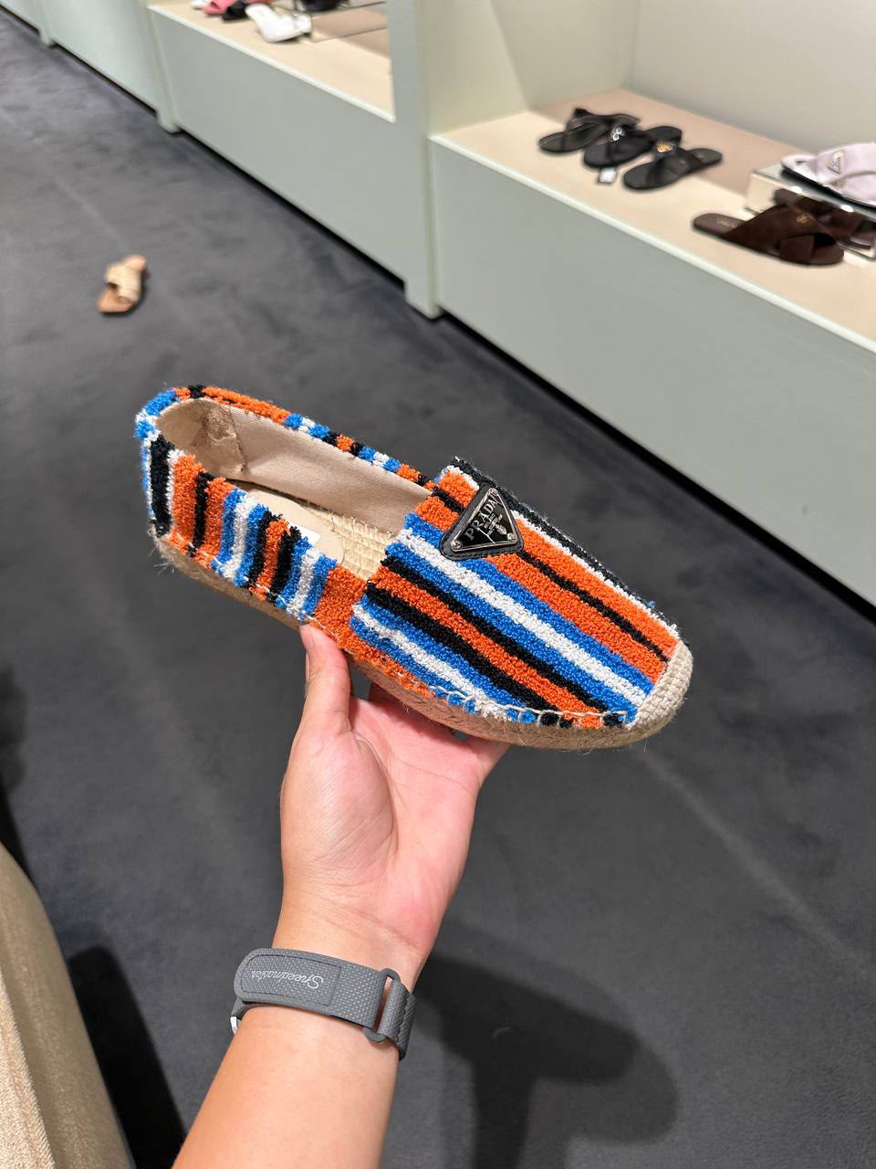 Striped Terry Cloth Espadrilles