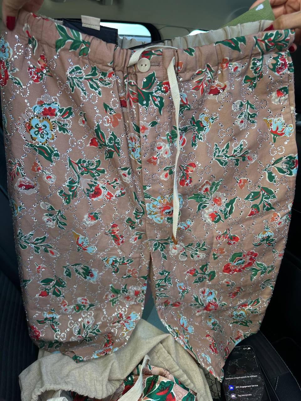 Floral Print Crystal-Embellished Shorts