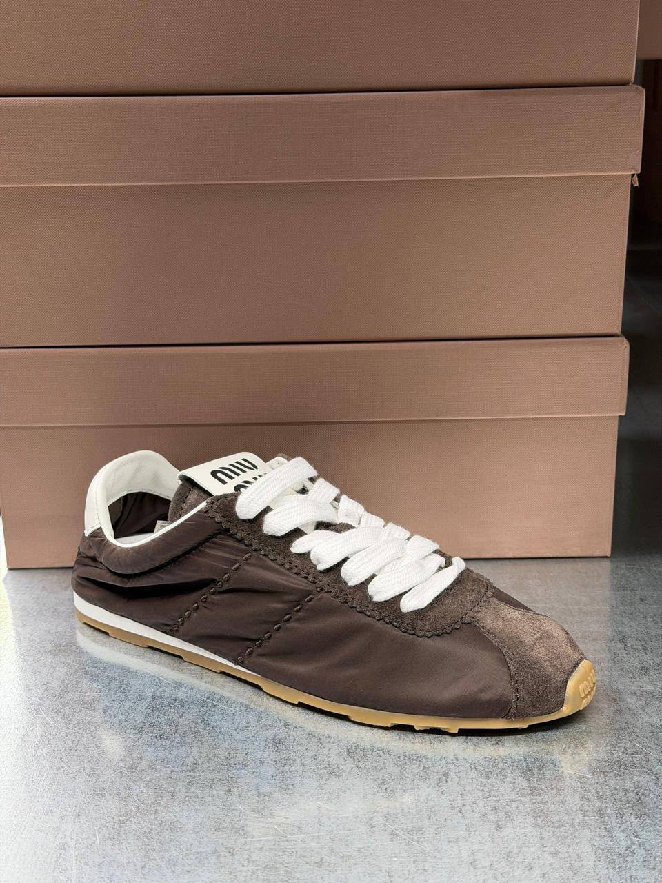 Nylon and Suede Sneakers
