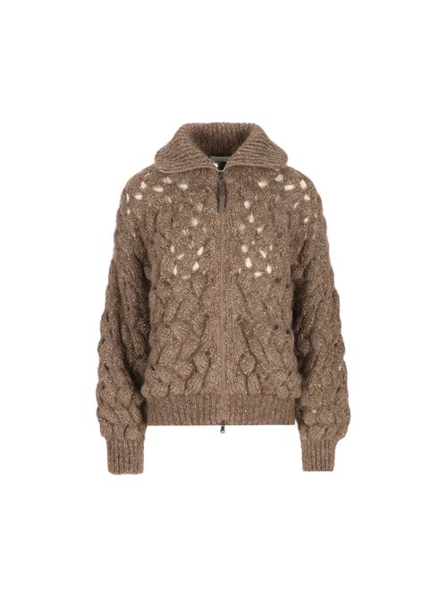 Cardigan realizzato in mohair e poliammide