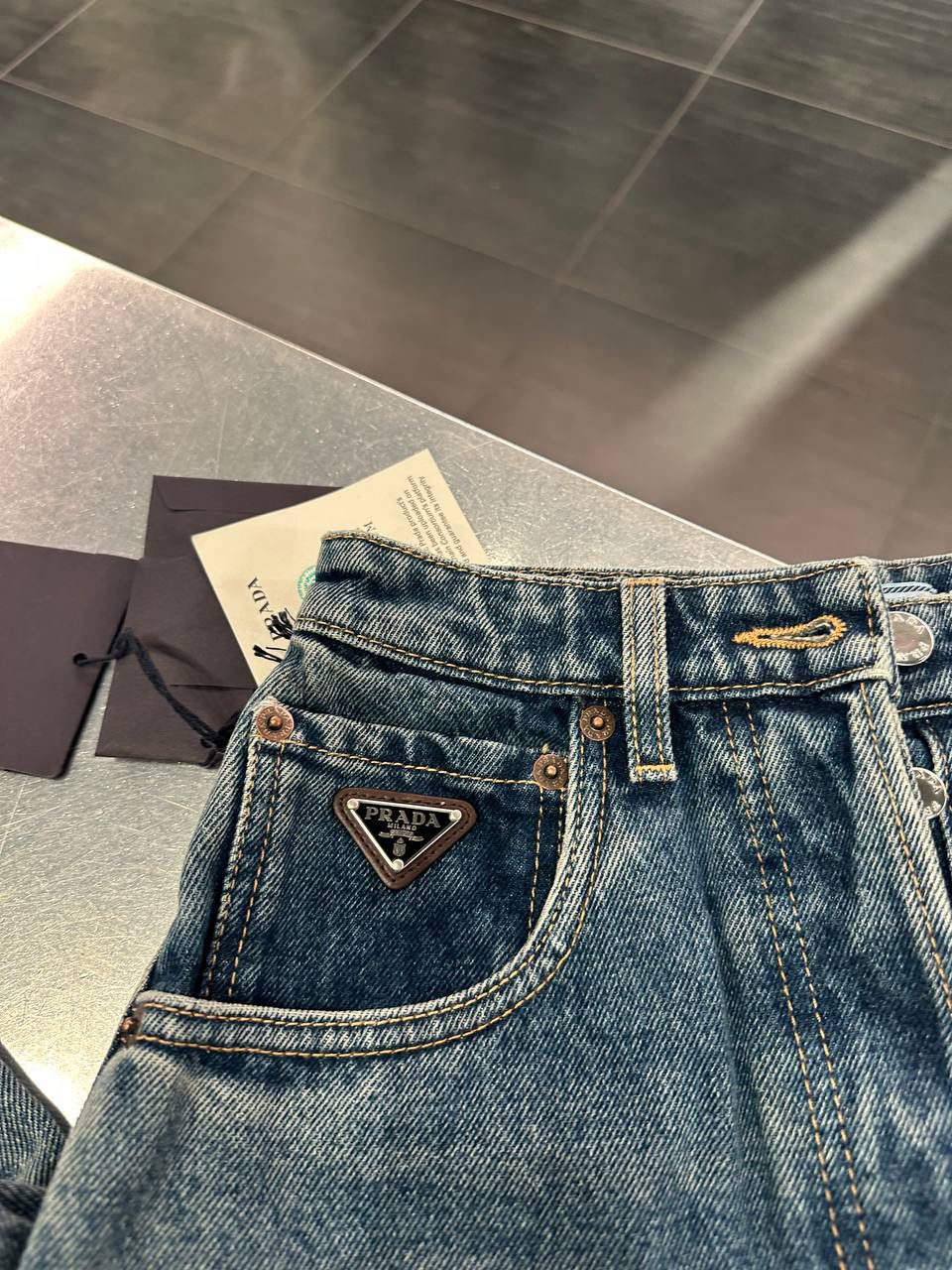 High-rise wide-leg denim jeans