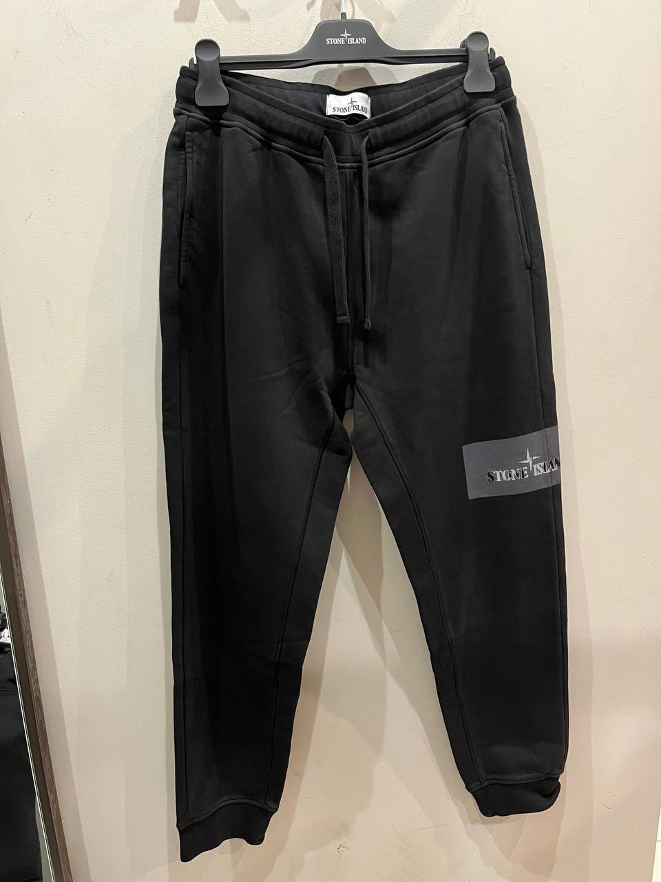 Brushed Cotton Fleece Sweatpants with Logo Patch