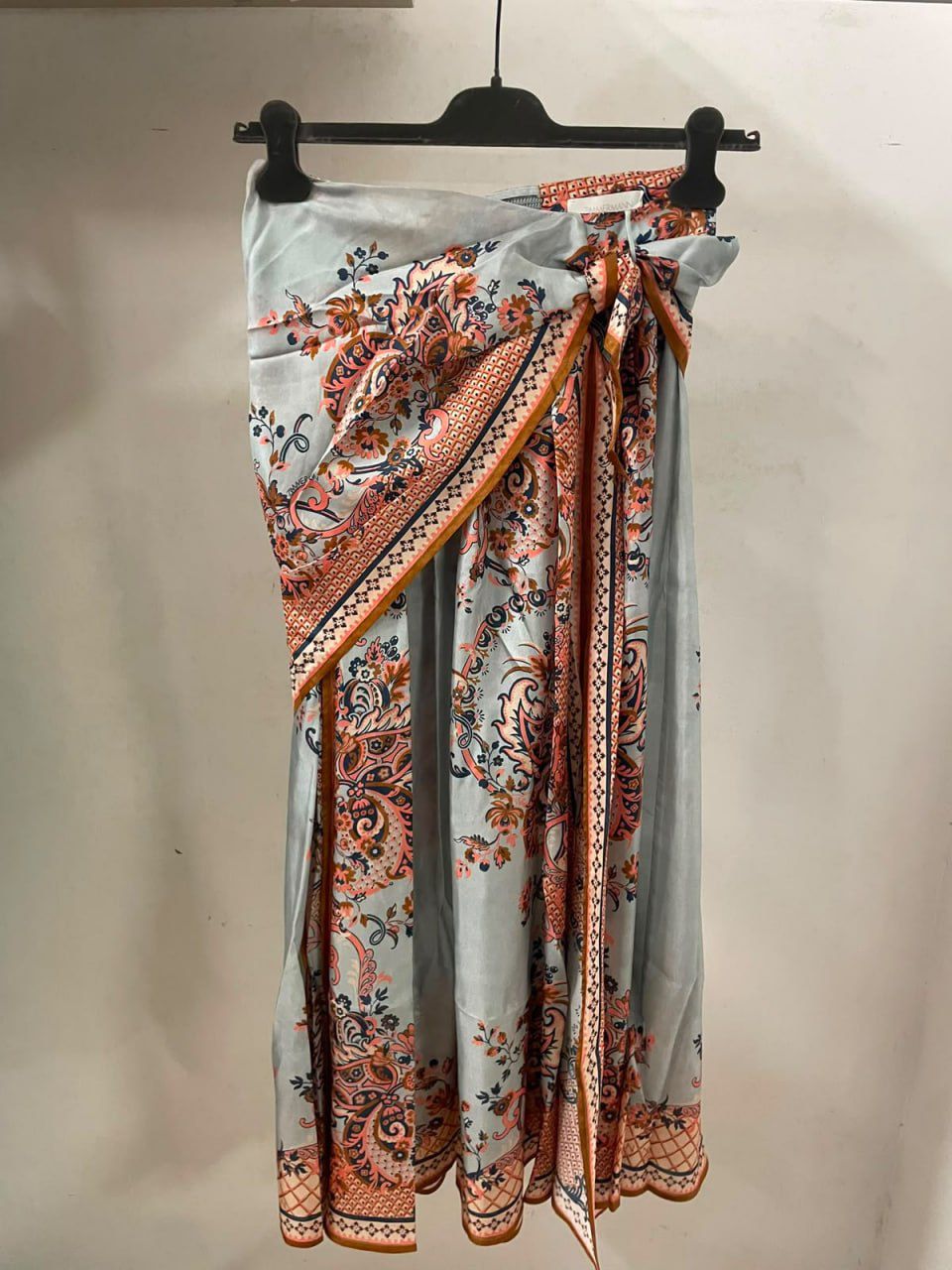 Silk Wrap Midi Skirt