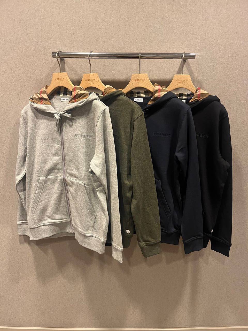 Vintage Check Hooded Cotton Zip-up Hoodie