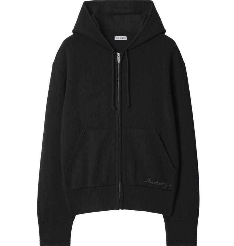 Embroidered Logo Zip-Up Hoodie