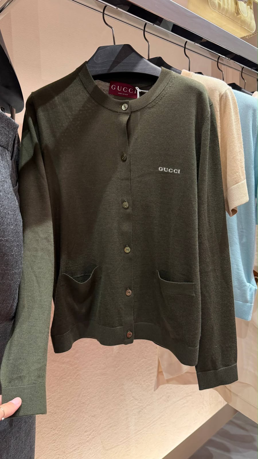 Logo-Embroidered Cardigan