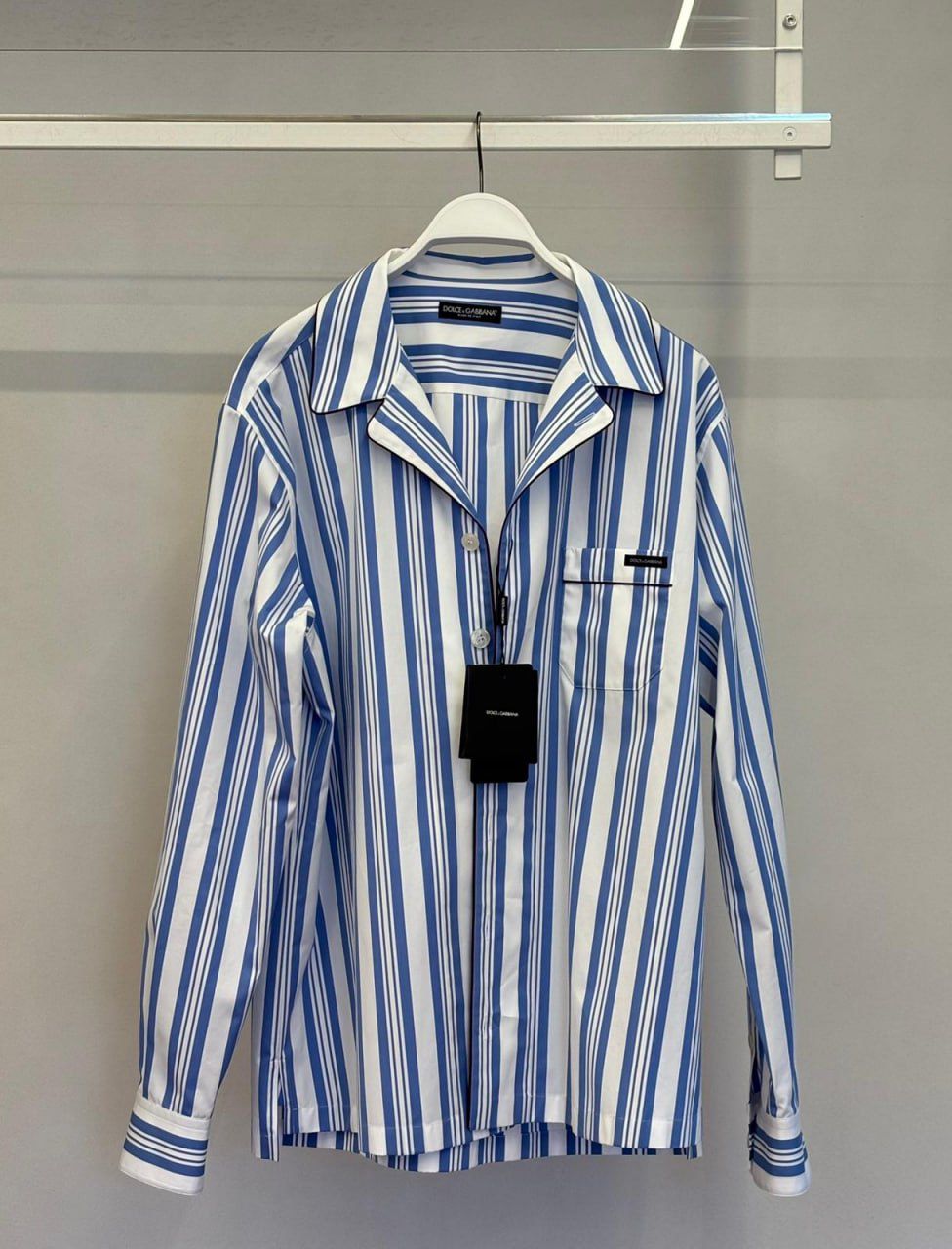 Striped Poplin Pajama Shirt