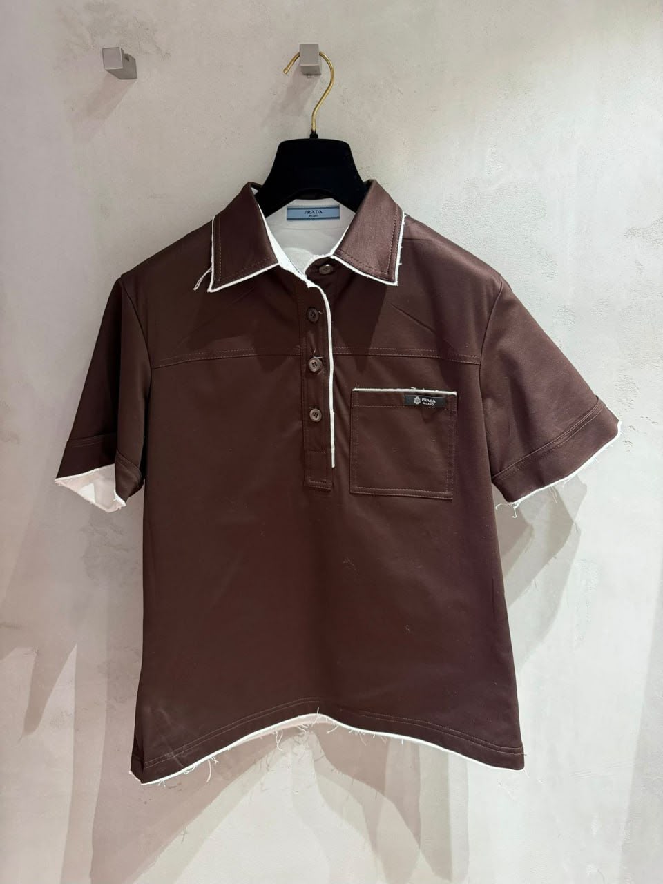 Raw-Edge Cotton Polo Shirt