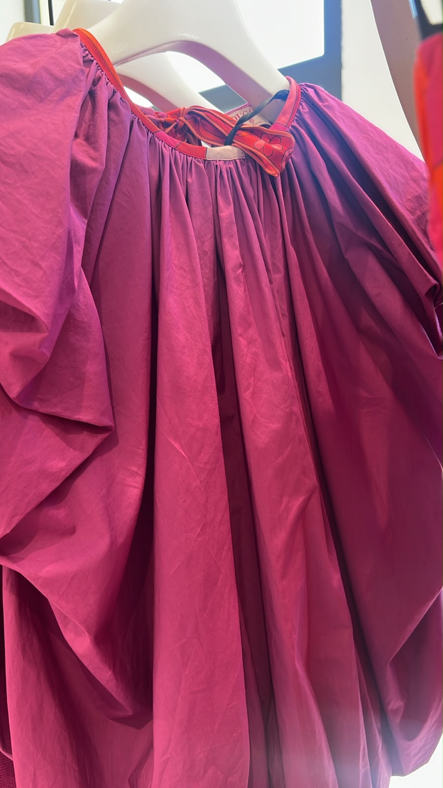 Gathered Poplin Dress