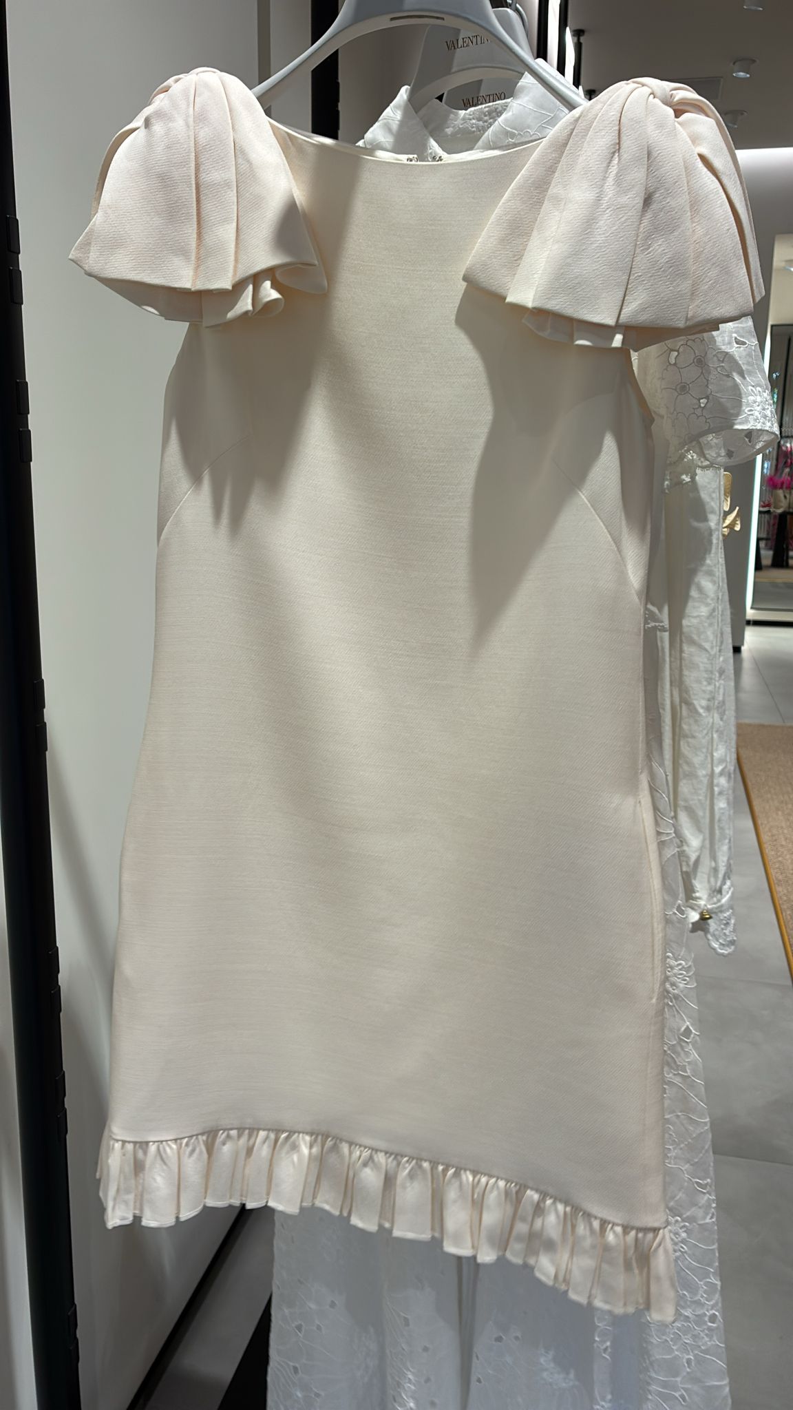 Crepe Couture Mini Dress with Ruffle Details