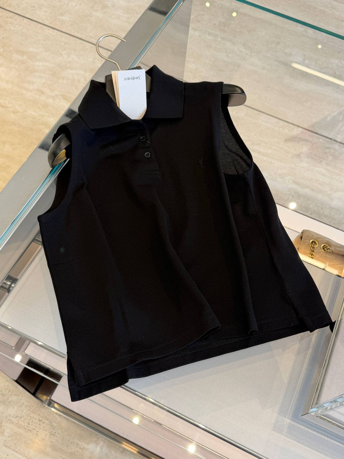 Sleeveless Polo Shirt in Piqué