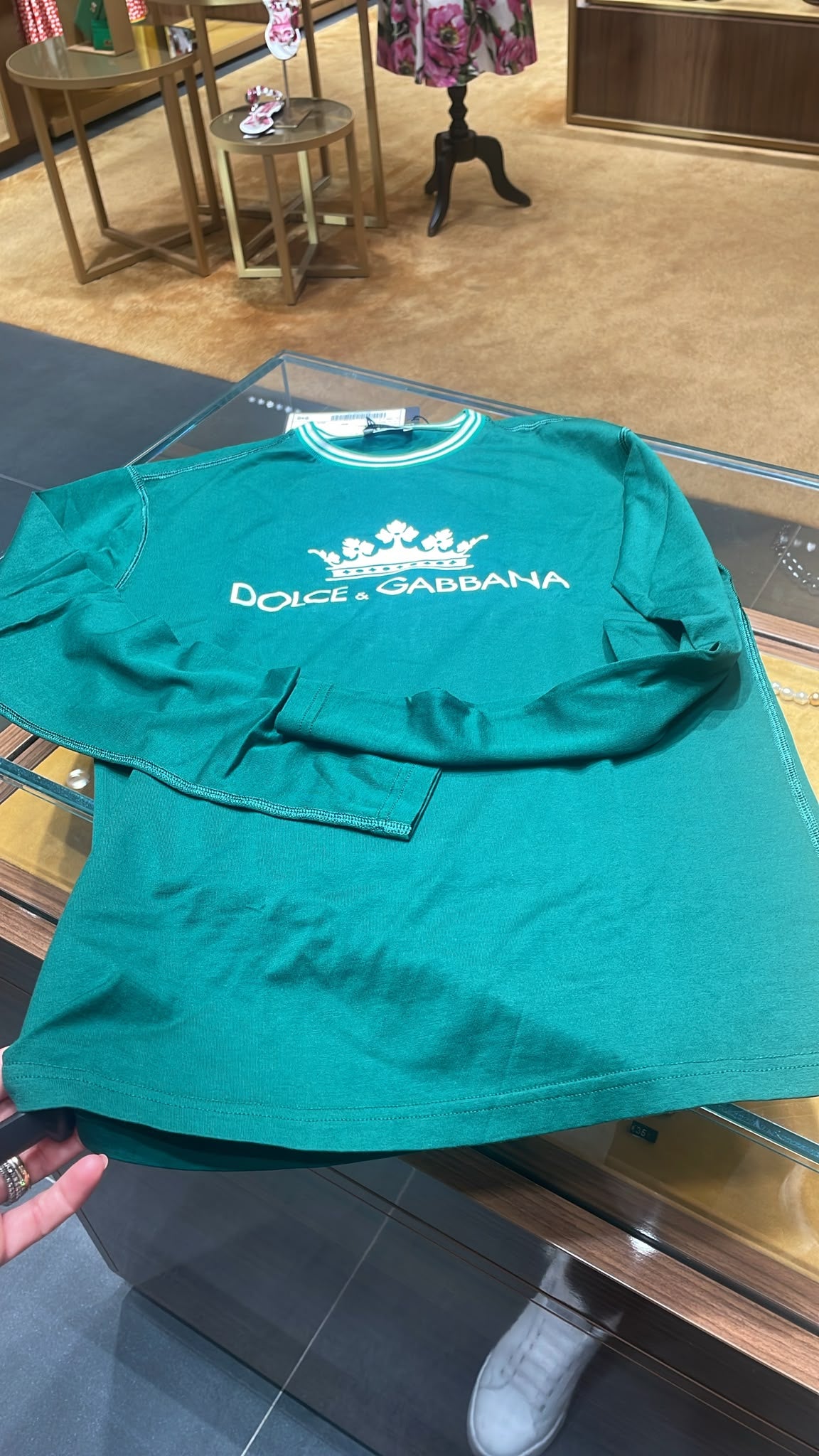 Long-sleeved T-shirt with crown logo