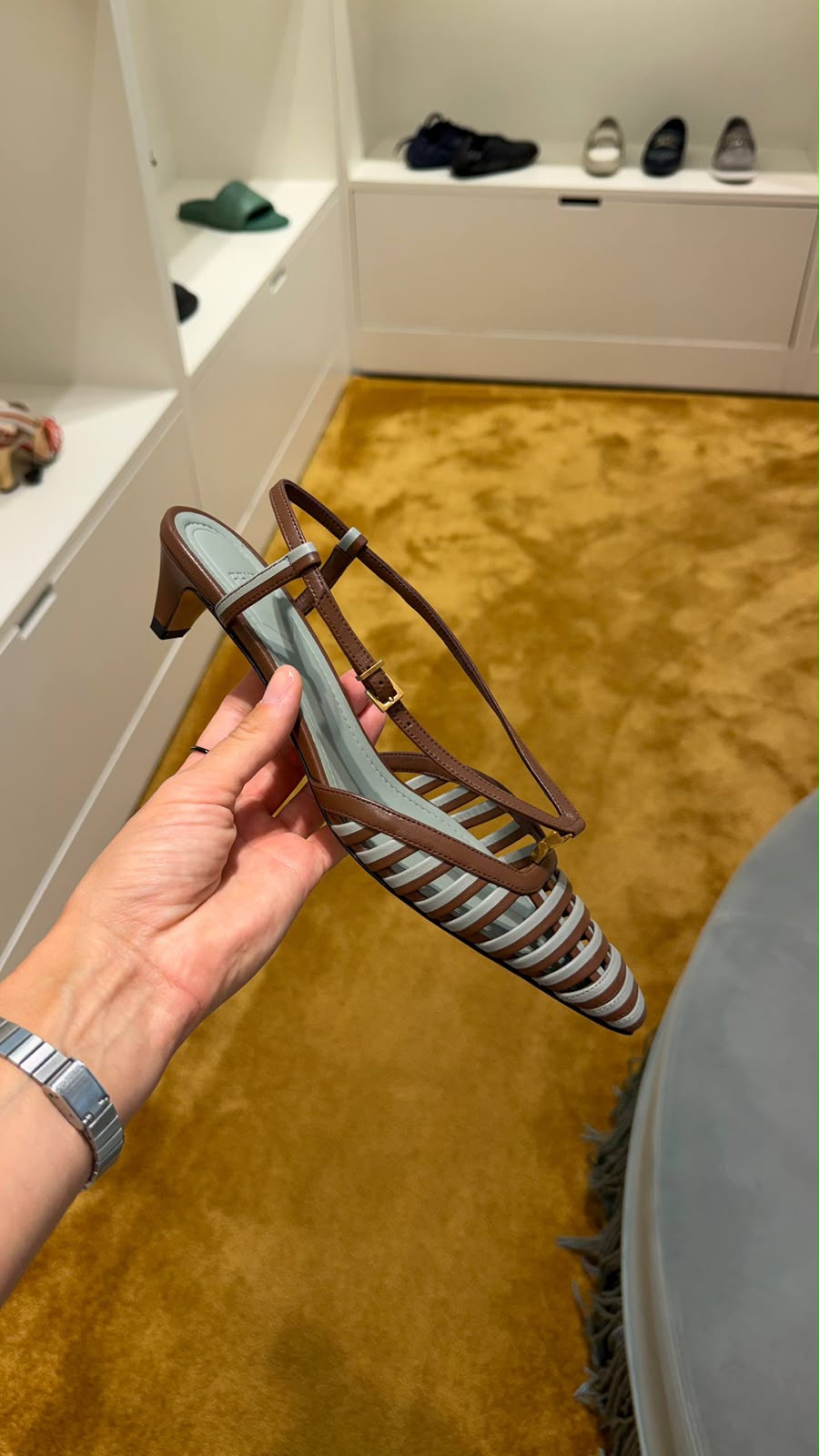 Cage Slingback Pumps