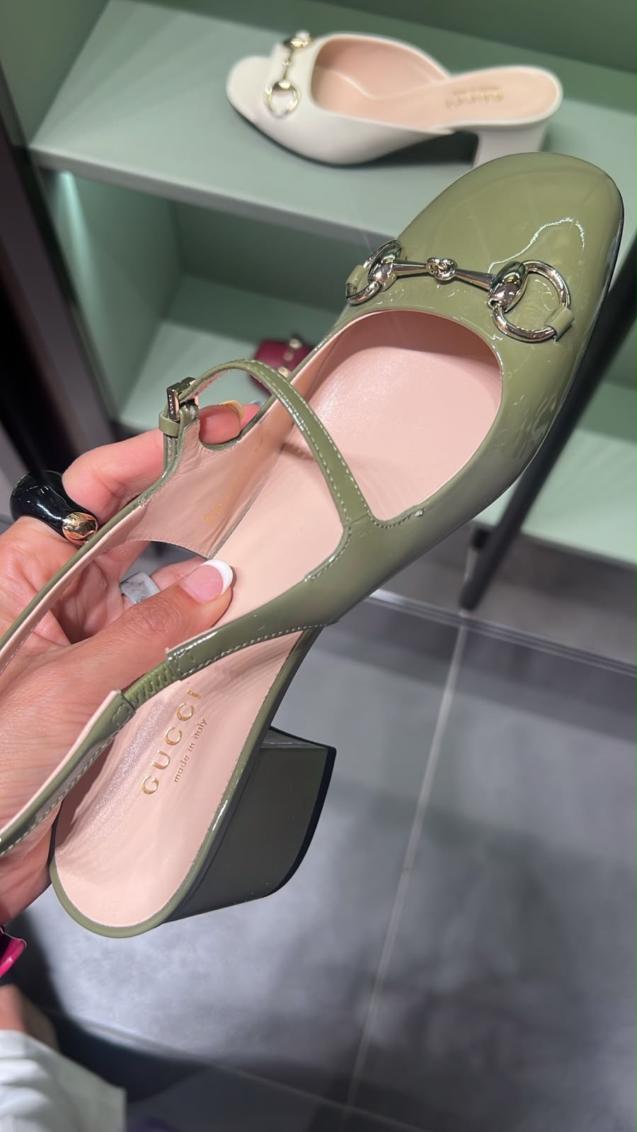 Horsebit Patent Leather Slingback Pump