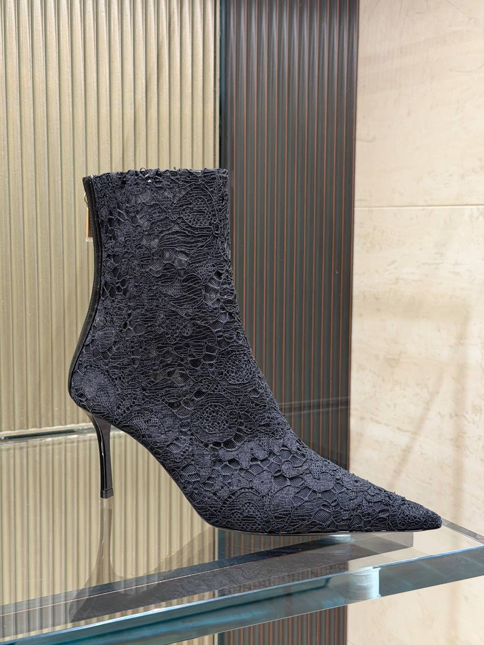 Lace Stiletto Ankle Boots