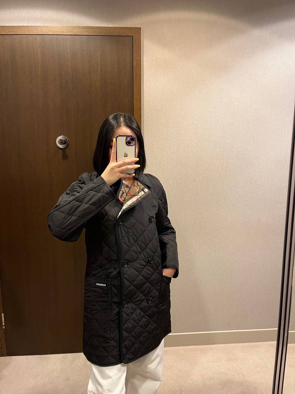 Diamond Quilted Coat with Vintage Check Lining