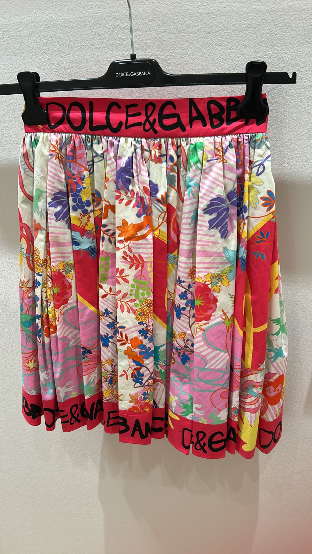 Floral Print Poplin Midi Skirt