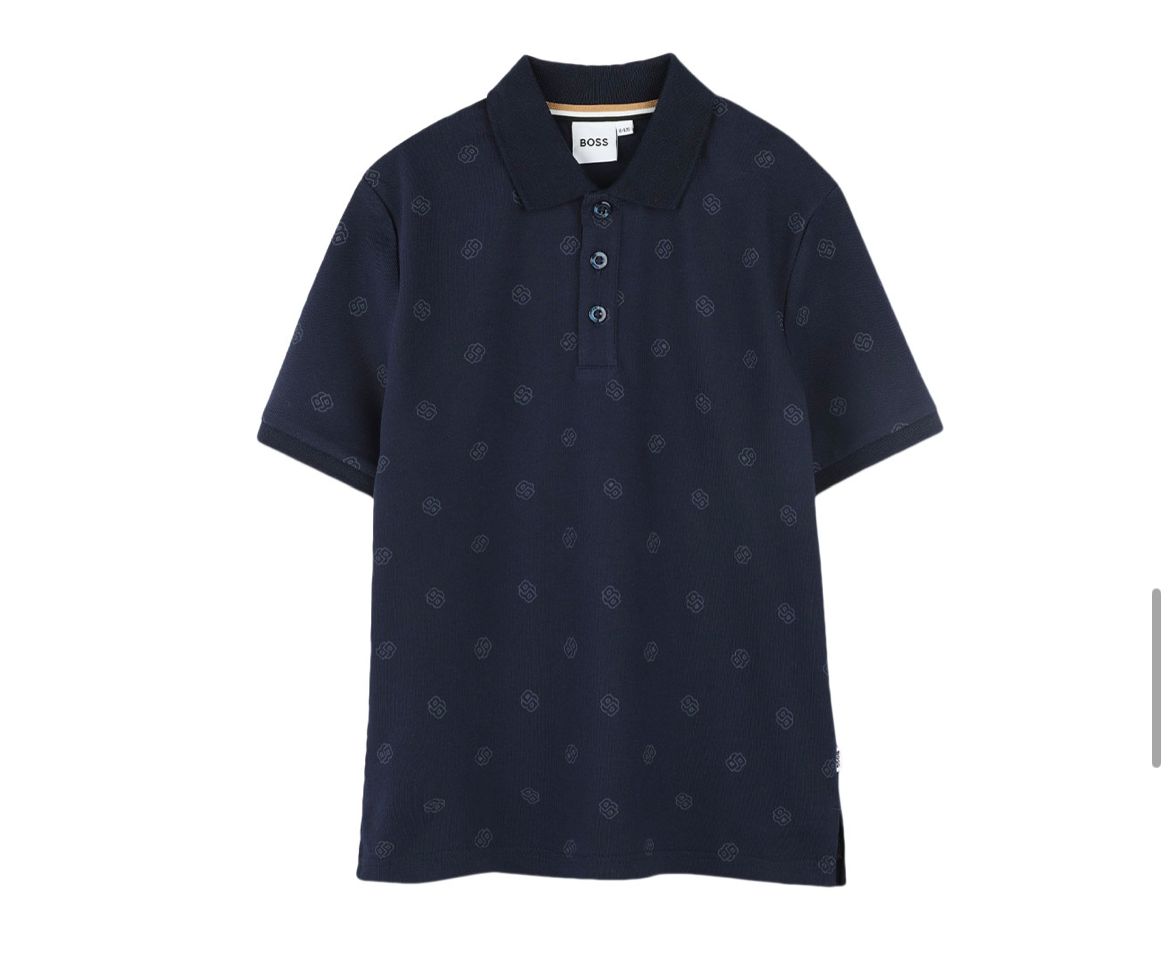 Monogram-print polo shirt in cotton piqué