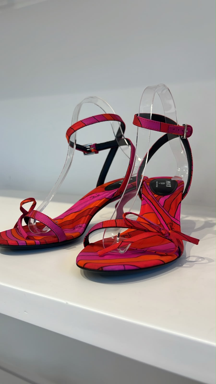 Printed Satin Sandals