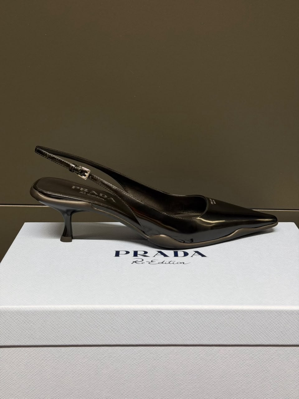 Brushed Leather Slingback Pumps