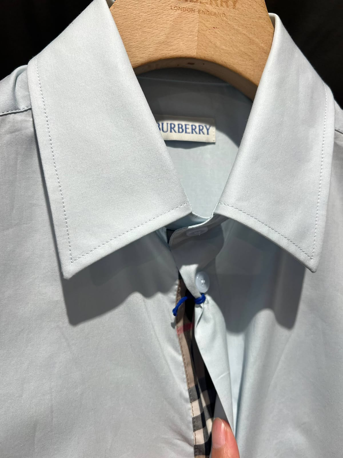 Check Detail Cotton Poplin Shirt