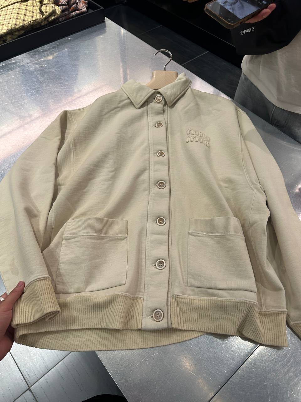 Embroidered Fleece Cardigan