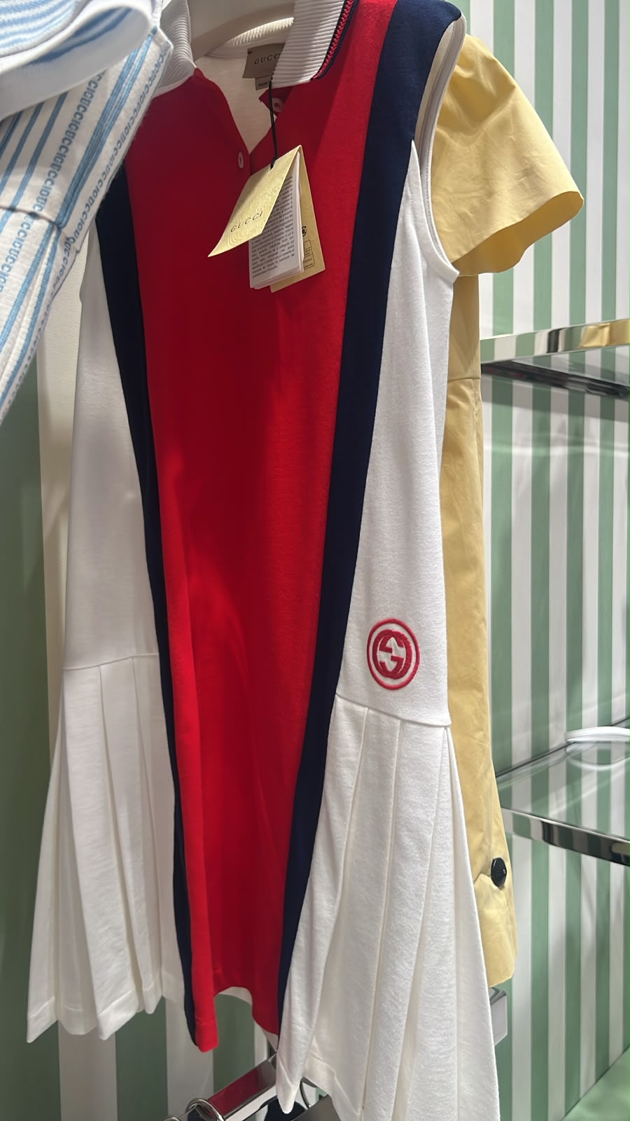 Cotton jersey polo dress with Interlocking G
